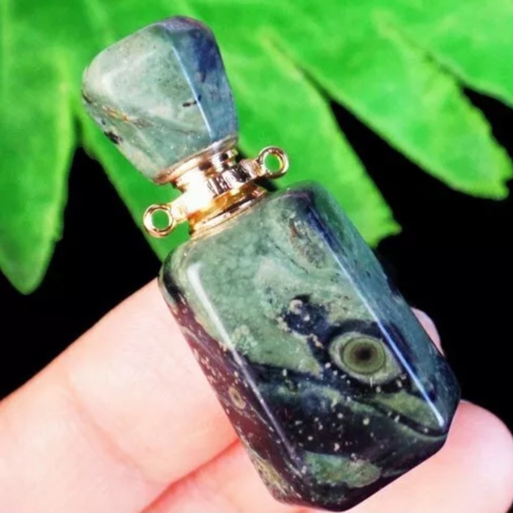 Kambaba Jasper Essential Oil Diffuser Necklace